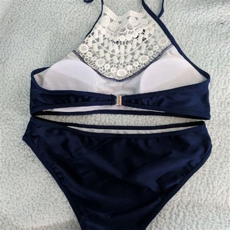 Swim Lacy Navy Blue Bikini Poshmark