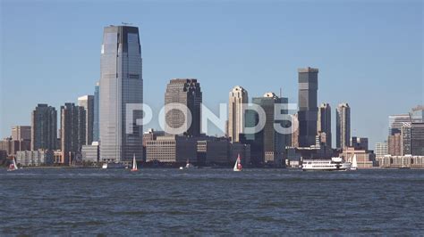 USA New York City Jersey City waterfront seen from Governors Island ...