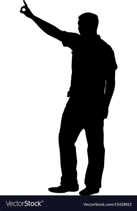 Black Silhouettes Man With Arm Raised Royalty Free Vector