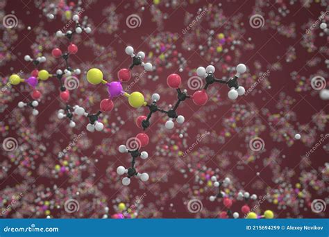 Molecule Of Malathion Ball And Stick Molecular Model Scientific 3d Rendering Stock