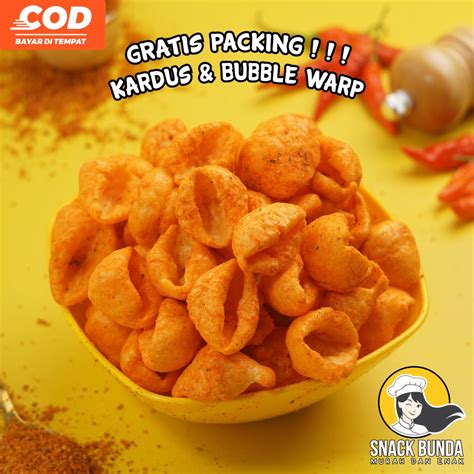 Jual Kerupuk Keong Pedas 200 Gram Snack Cemilan Camilan Makanan Ringan