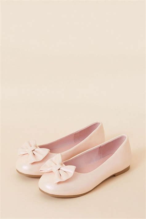 Buy Angels By Accessorize Girls Pink Bow Ballerina Flat Shoes From The