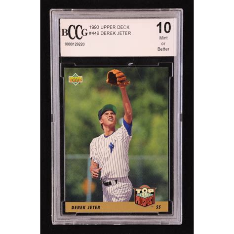 Derek Jeter 1993 Upper Deck 449 RC BCCG 10 Pristine Auction