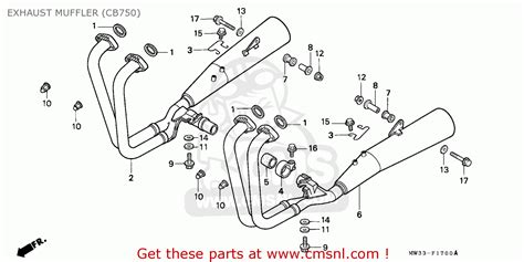 Honda Cb750 Nighthawk 1992 N Canada Mkh Exhaust Muffler Cb750