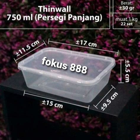 Jual DISKONNN Thinwall 750ml Box Container Kotak Makan Kotak Plastik