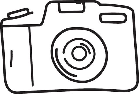 Un Disegno In Bianco E Nero Di Una Macchina Fotografica Vettore Premium