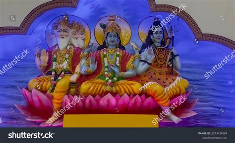 Three Hindu Gods Brahma Vishnu Mahesh Stock Photo 2273459187 Shutterstock