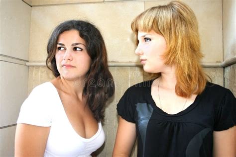 Brunette And Blonde Girls Stock Image Image Of Beautiful