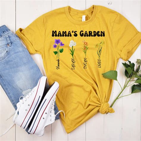 Custom Birth Month Birth Flower T Shirt T For Mom T For Etsy