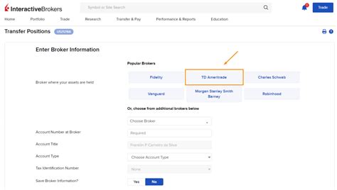 How To Transfer From TD Ameritrade To Interactive Brokers