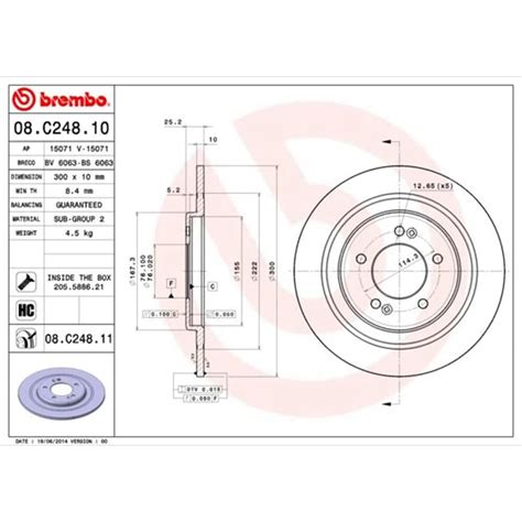 2X BREMBO BREMSSCHEIBEN 300mm VOLL HINTEN PASSEND FÜR HYUNDAI I40