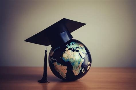 Gorra De Graduaci N Con Globo Terr Queo Concepto De Negocio Global Ai