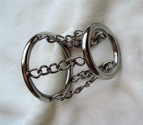 Chain Gang Cock Cage Double Band Penis Ring Glans Band Ring With