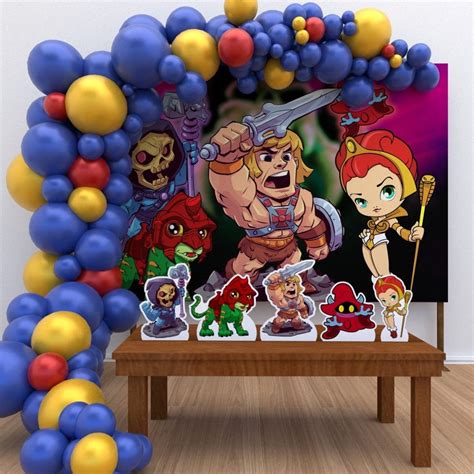 Kit Festa Ouro Painel Display Fita He Man Baby Cute Elo