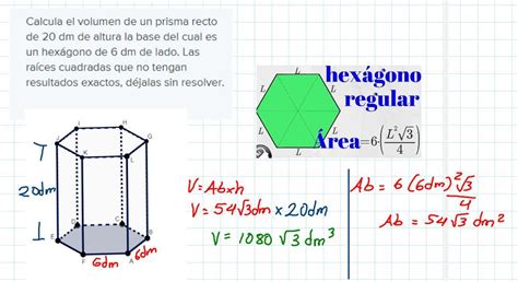 Calcula El Volumen De Un Prisma Recto De 20 Dm De Altura La Base Del