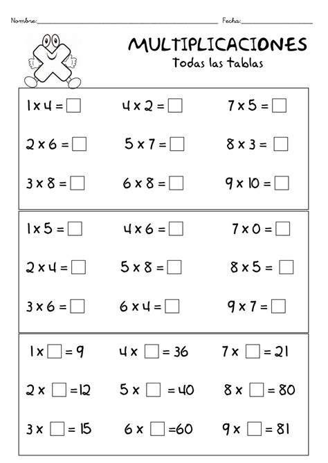 Multiplicaciones Online Worksheet For Tercero De Primaria Images