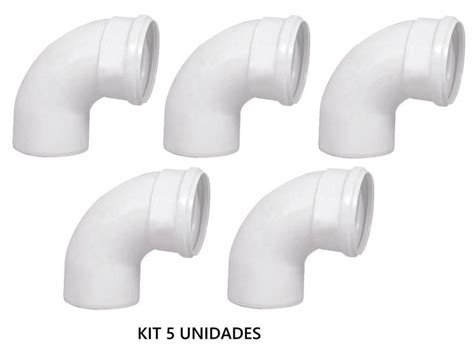 Kit 5 Unid Curva 90 Curta P Esgoto 100mm Plastilit 890 Curva Para