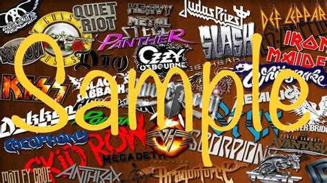 Classic Rock Band Logos Collage