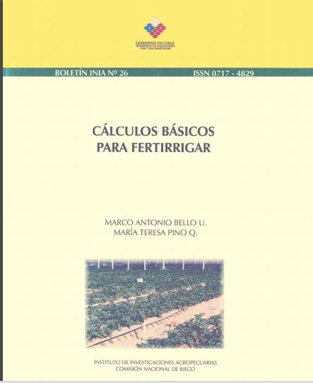 Libros De Agronomia En Pdf Gratis C Lculos B Sicos Para Fertirrigar