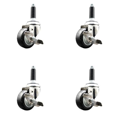 Service Caster Poly Swivel Expanding Stem Caster Set Brake Wayfair