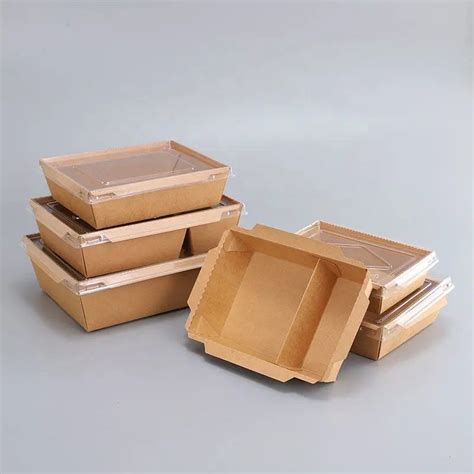 Disposable Biodegradable Kraft Food Packaging Eco Friendly Paper Lunch