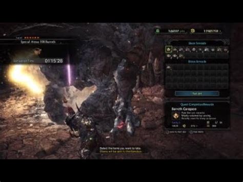 MHWorld Barroth Special Arena Charge Blade Solo 1 15 28 Ver 5 00