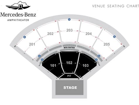 Seating Chart Concert And Event Seating Mercedes Benz Amphitheater