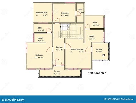 Modern House Plan Four Bedroom Stock Photo | CartoonDealer.com #163130424