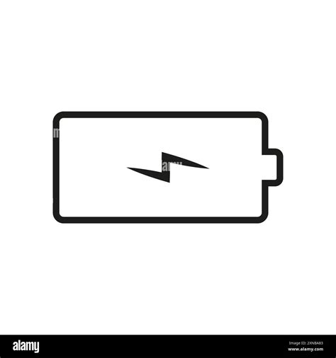 Battery Icon Vector Simple Black Outline Battery Symbol With Lightning