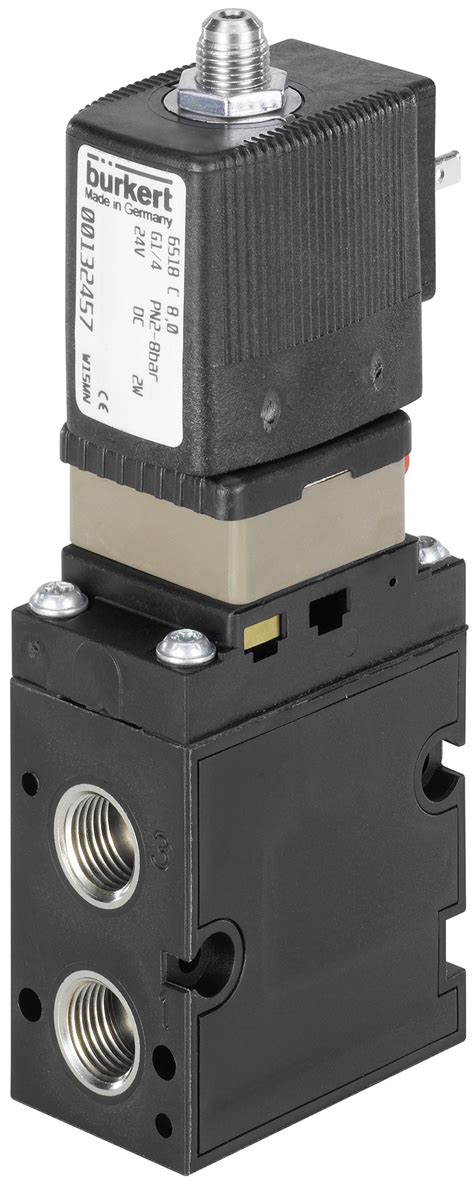 Bürkert Type 6518 servo assisted solenoid valve for pneumatics