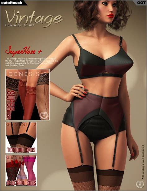 Vintage Lingerie For Genesis 2 Female S Clothing For Poser And Daz