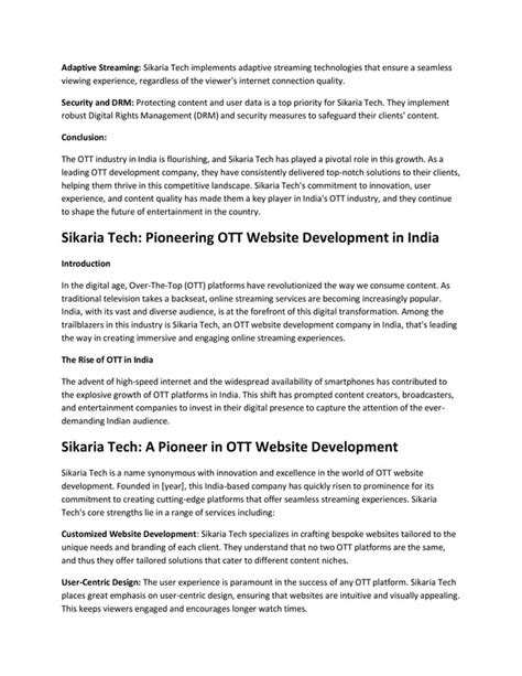 OTT Development Companies In India PDF