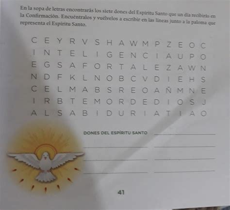 En La Sopa De Letras Encontrar S Los Siete Dones Del Esp Ritu Santo Que