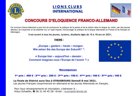 Concours Loquence Fa Affiche Lions Clubs District Est