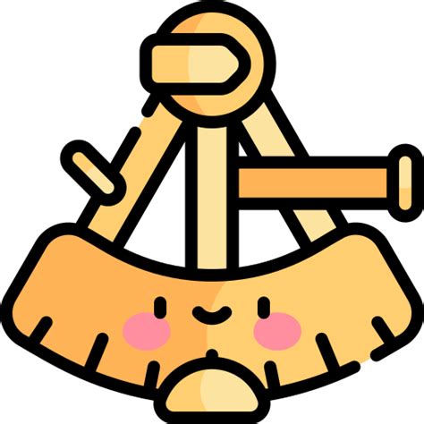 Sextant Kawaii Lineal Color Icon