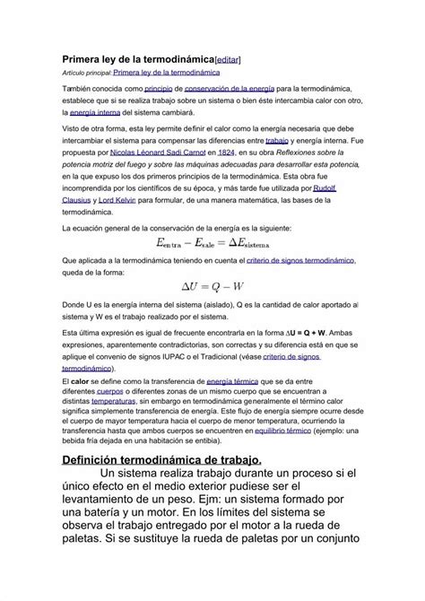 PDF Primera Ley de La Termodinámica DOKUMEN TIPS