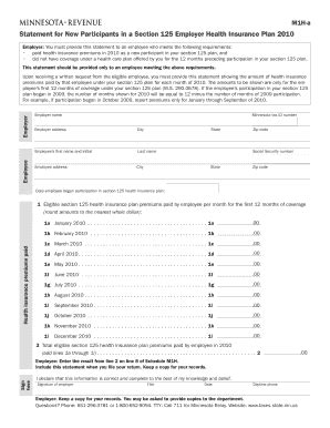 Fillable Online Revenue State Mn M H A Statement For New