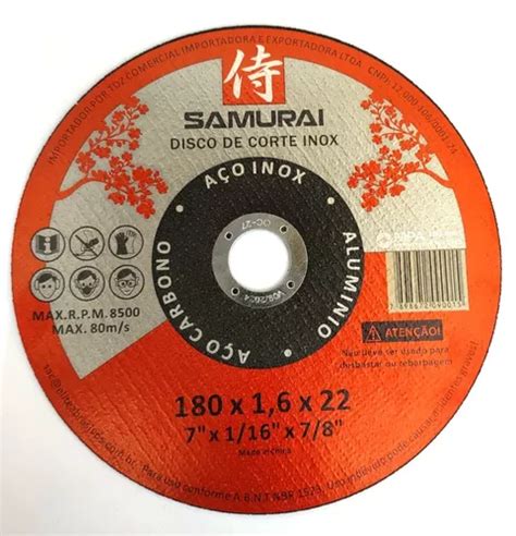 30 Discos Corte Samurai 7 Polegadas P Esmerilhadeira Frete grátis