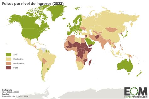 El Mapa De Los Pa Ses Por Nivel De Ingresos Mapas De El Orden Mundial