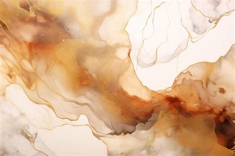 Premium Photo Hand Painted Alcohol Ink Background In Earth Tones With