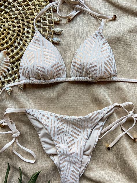 Bikini Triangle White Mesh Van Mystical Swimwear Maat Broekje XL Maat