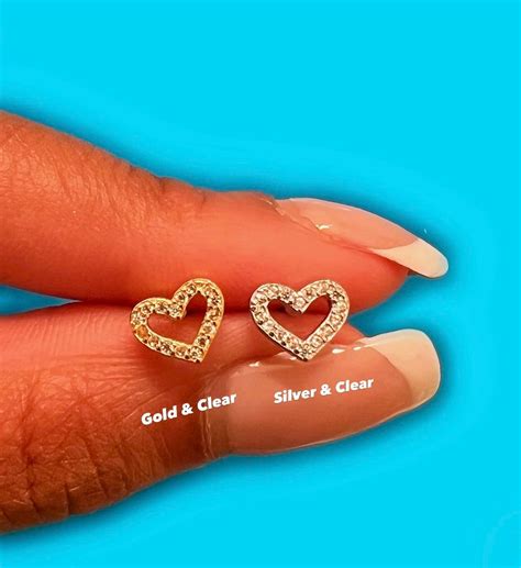 Diamond Heart Nose Stud 20g Nose Rings Heart Nose Pin Nose Etsy