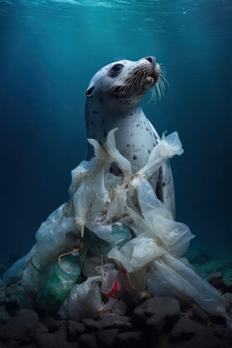 Plastic Pollution Of The Ocean Plastic Garbage Floating In Water Stock