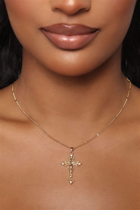 14k Gold Plated Cross Necklace Gold Fashion Nova Jewelry Fashion Nova