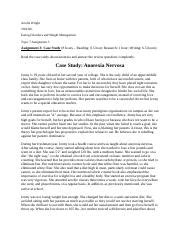 Case Study Docx Arielle Wright Wri Eating Disorders And Weight