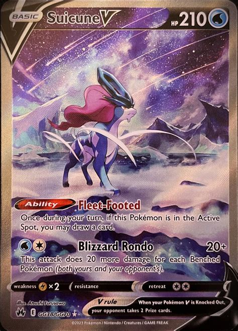 POKEMON TCG VZÁCNÝ SUICUNE V GG38 GG70 GALARIAN GALLERY CROWN ZENITH