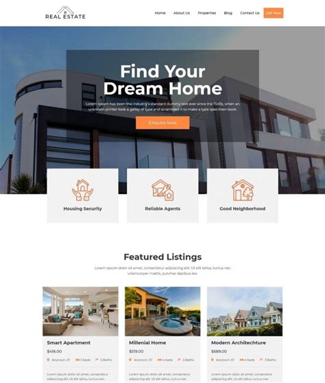 real estate wordpress website template