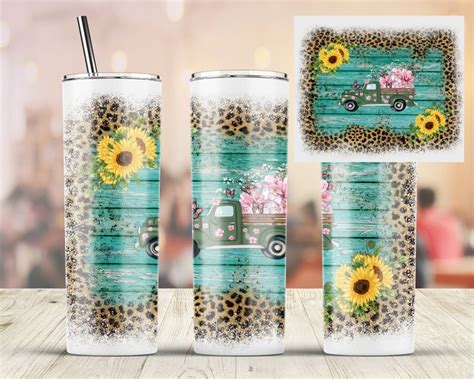 Spring Truck Png For 20 Oz Skinny Tumbler Sublimation Designs Etsy In 2021 Skinny Tumblers