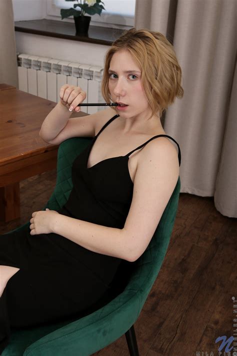 Gorgeous Blonde Mila Pie With Natural Tits Posing Naked In The Office Photos