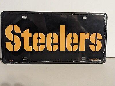 Pittsburgh Steelers Metal Auto Tag License Plate Team Name Design Car